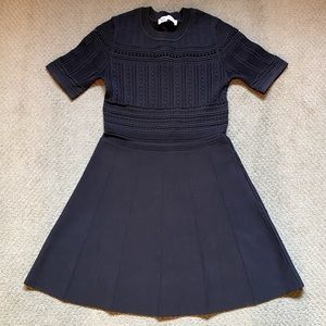 (NWOT) ZARA short sleeve a-line black dress size M.